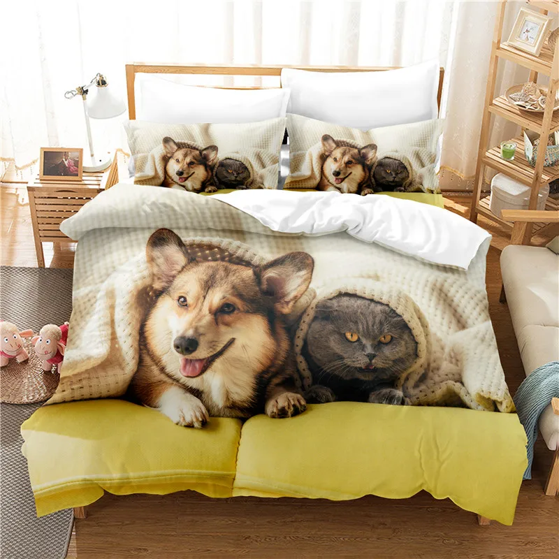 

Комплект постельного белья Loyal Dog для спальни, мягкие покрывала для кровати, комфортный пододеяльник, качественный пододеяльник и наволочка