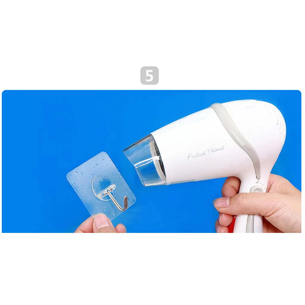 

8PC Double-Sided Adhesive Wall Hook Hanger Strong Transparent Sucker Wall Storage Holder For Kitchen Bathroom Wall Hooks 50N