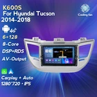 Автомобильный радиоплеер Android 11 WIFI 4G LTEI 6 + 128G GPS-навигация для Hyundai Tucson 2014-2018 мультимедийный видеоплеер Carplay