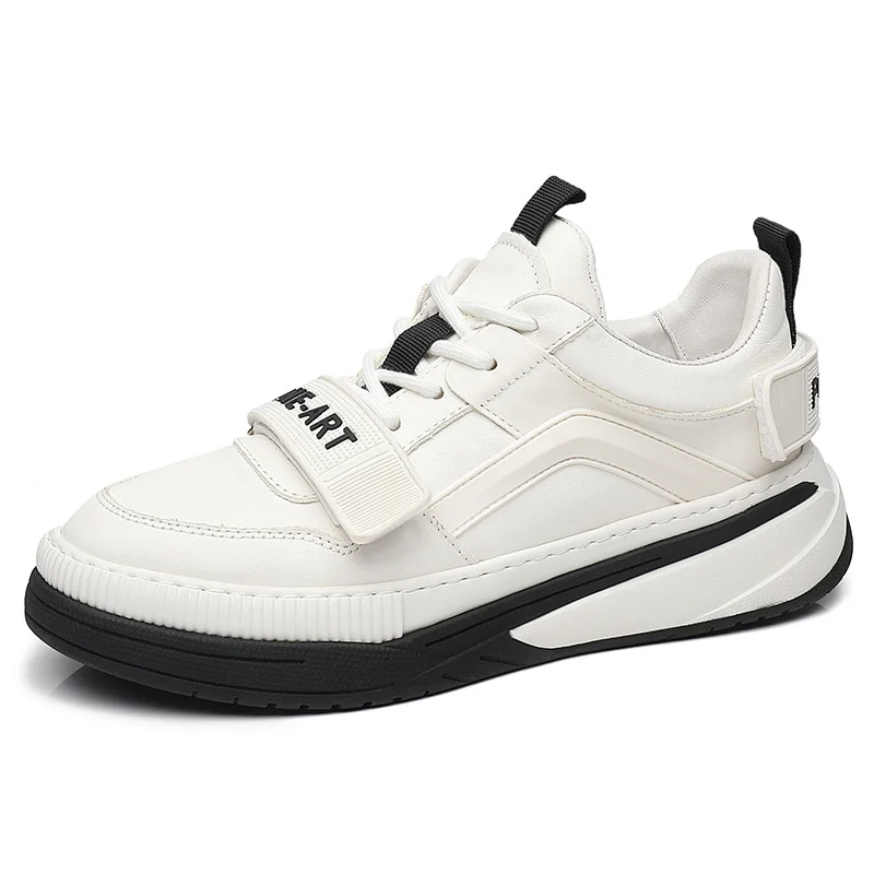 

Мужские спортивные туфли на толстой подошве, повседневные белые туфли из натуральной воловьей кожи, 38-44, 2021