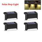 Светодиодный настенный светильник на солнечной батарее, наружный водонепроницаемый палубный светильник Step, уличный фонарь украшение для садового забора, ландшафтный фонарь для перил