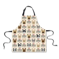 cartoon animal cat dog print kitchen aprons for woman oil proof chef pinafore bbq party cooking baking apron home cleaning tools