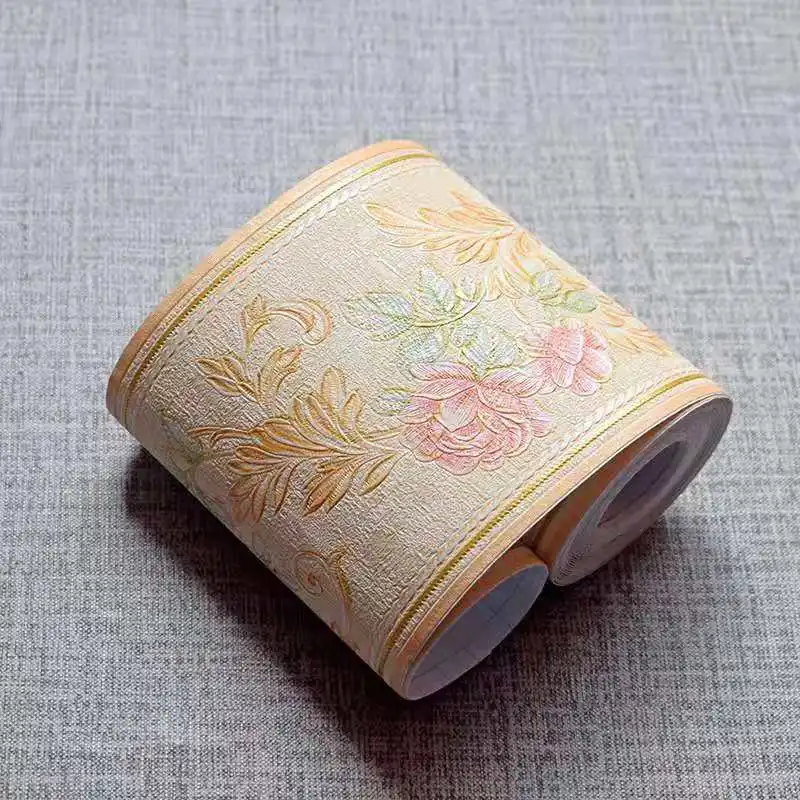 yellow vine flower DIY Emboss стикер на стену s виниловый водонепроницаемый домашний декор самоклеющиеся обои для ног линия талии стикер украшения кухни - Цвет: yellow vine flower
