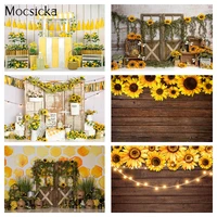 sunflower wooden wall backdrop for photography newborn kids portrait photo booth background studio beehive honey cake smash bee