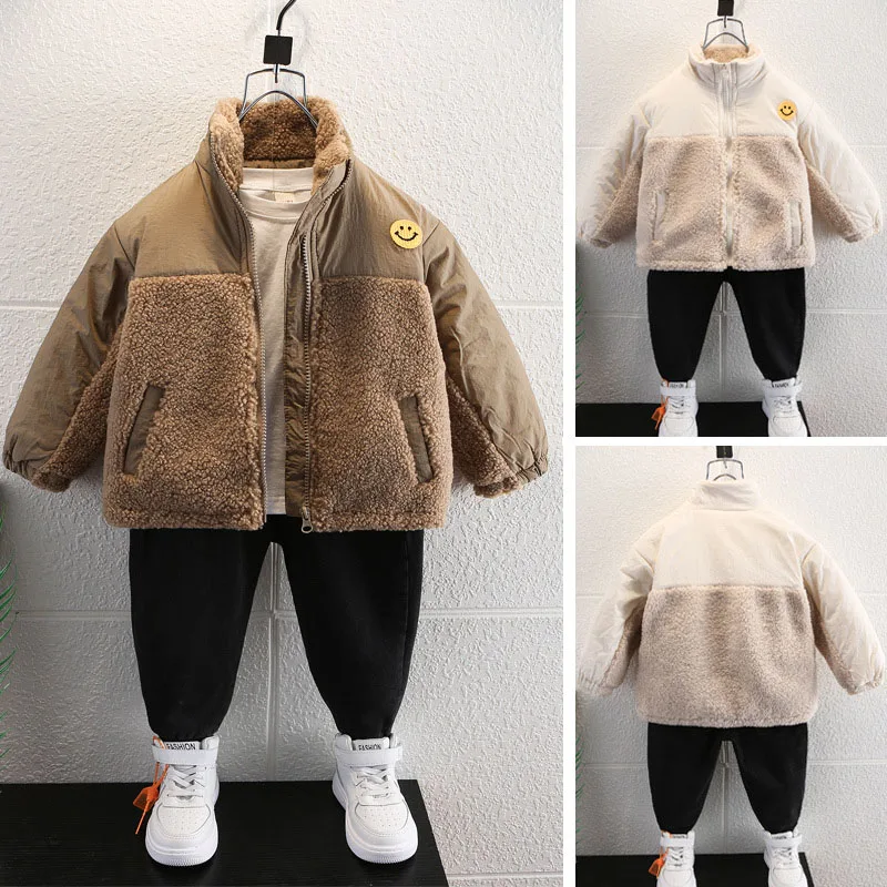 

Baby Winter Fleece Coats 2021 New Winter Children's Velvet Warm Clothing Girls Boys Casual Jacket Cute Outerwear For 1-6 Years