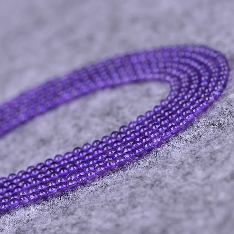 

OMHXZJ Wholesale ZB285 2 3 4mm DIY Bracelet Necklace Jewelry Accessories Components Natural Stone Fine Amethyst Faceted Beads