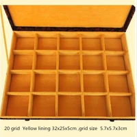 high end 20 grid slots chinese silk brocade box wooden jewelry storage box organizer collection case packaging birthday gift