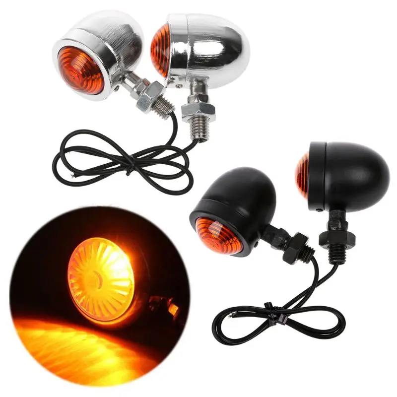 1 пара индикатор поворота мотоцикла Янтарный мигалка лампы для фар DC 12V Индикатор