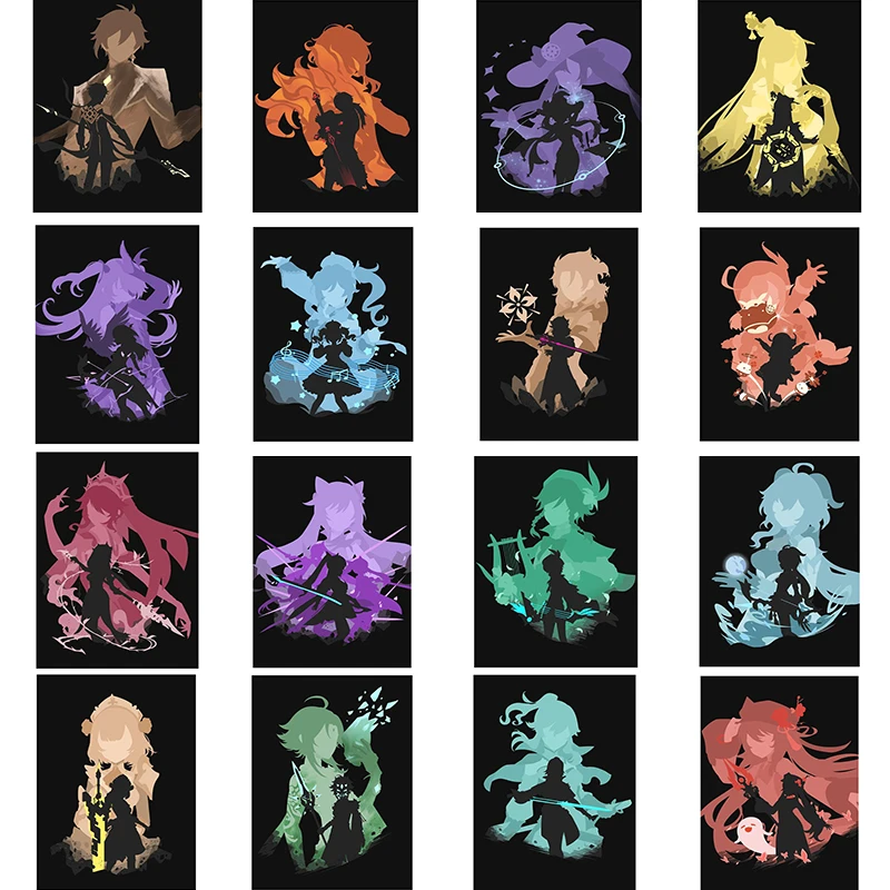 

Genshin Impact Anime Posters Canvas Painting Wall Posters Picture on The Wall New Year's Decor Bedroom Decoration Wall Frames