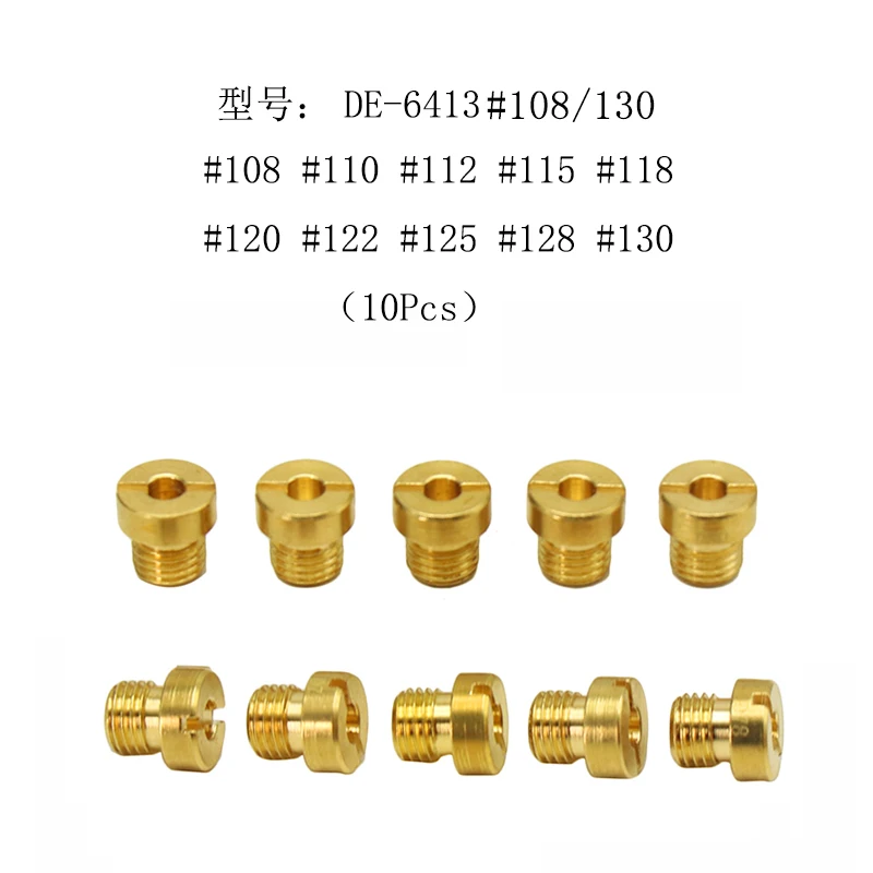 

ZSDTRP 10 шт./компл. комплект главных жиклеров карбюратора с резьбой M6 6 мм # 66- # 155, форсунка для Dellorto PHBH PHBL FRD PHF VHB VHSH, новая