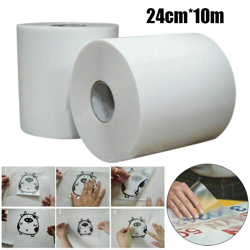 10m/Roll Clear PET Tape Hot Transfer Paper Printing Sticker Application Tape Sticky Decal Sticker for Sign Vinyl Graphics