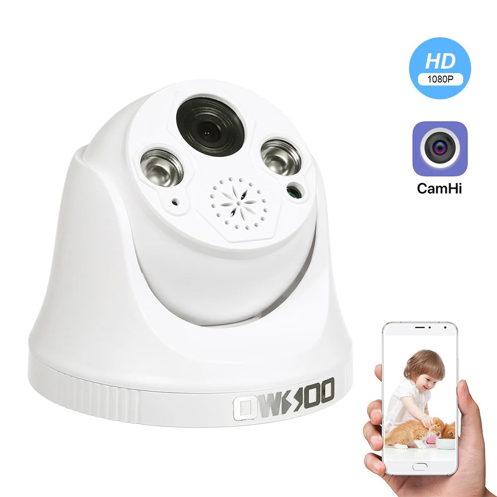 

OWSOO Беспроводной 1080P камера беспроводной связи WiFi IP Камера домашнего наблюдения наружный монитор 2-полосная аудио Ночное видение Обнаружени...
