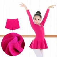 winter children ballet dance gymnastics dress shorts suit kids cotton long sleeve thick ballet dress for girls dancewear
