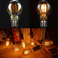 4pcslot st64 a60 led 6w 8w gold filament bulb e27 light 220v vintage ampoule vintage edison lamp retro gold glass appearance