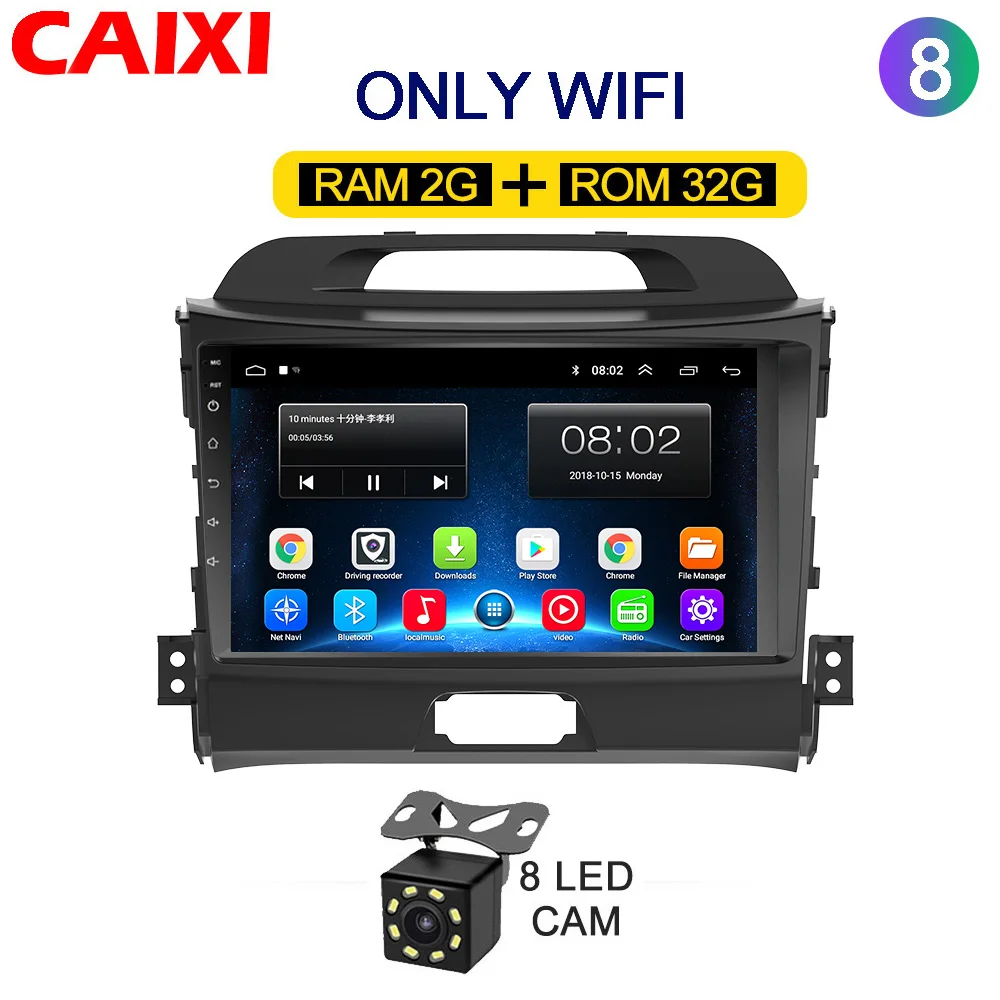 Cx-SP-32G-CAM CaiXi автомобильный Радио мультимедийный dvd-плеер GpS навигация для KIA Sportage 2011 2012 2013 автомобильный Android 8,1 2din видео плеер - Цвет: Cx-SP-32G-CAM