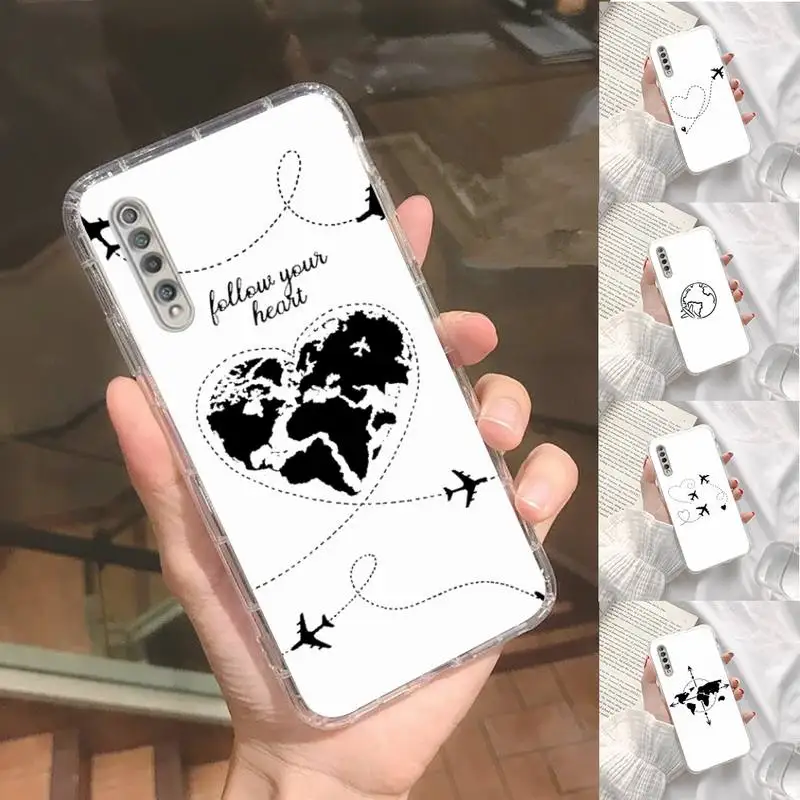 

World Map Travel Phone Case Transparent For Xiaomi Redmi K30 10T 10X 9 9A 8 8A 7 7A 6 K40 T S PRO 5G
