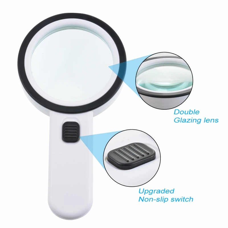 Cheap 1 30X 12LED Lights High Magnification Magnifying Glass Double Lens Upgraded Magnifier Lamp | Инструменты