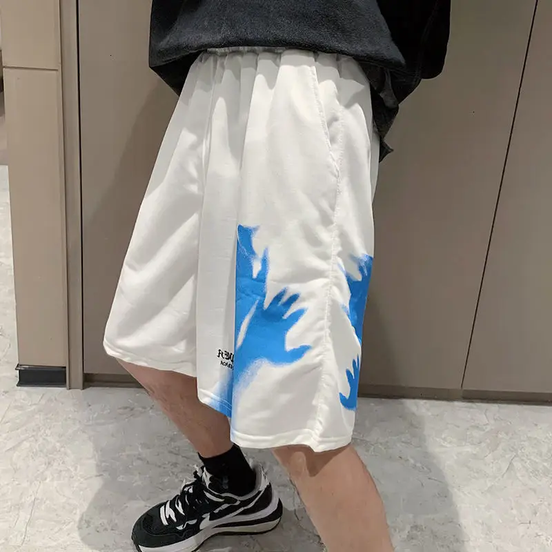 DIMI Hip Hop Shorts Korean Streetwear Male Short Trousers Men's Casual Oversized Shorts Fashion Printed Elastic Waist