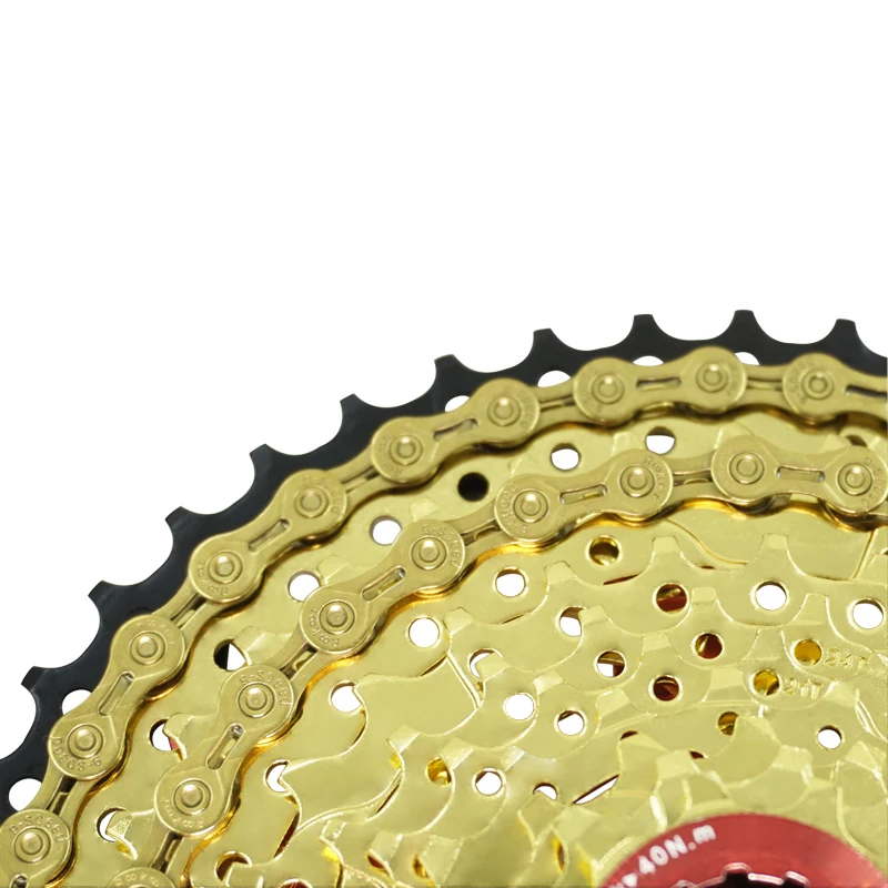روكور سلسلة دراجات 6 7 8 9 10 11 سرعة فيلوكادي مطلي بالتيتانيوم TI الذهب والفضة سلاسل الدراجة الجبلية الجبلية جزء 116 وصلات