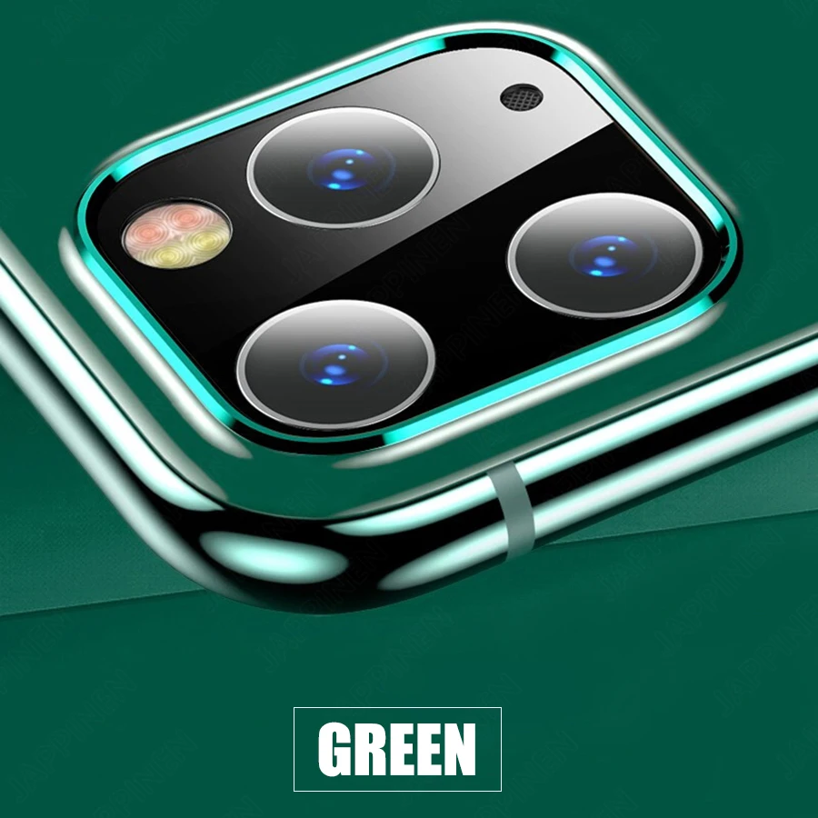 Green Чехол для задней камеры для iPhone 11 Pro Max камера из закаленного стекла для Iphone 11 Защитная металлическая задняя крышка для объектива защитный чехол - Цвет: Green