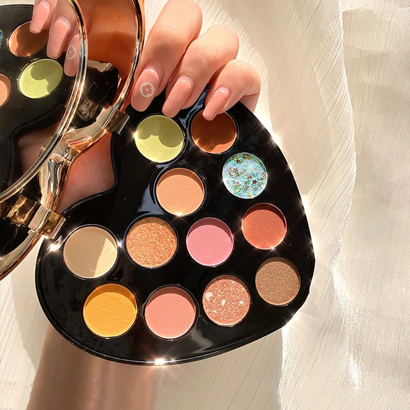 NOVO 12 цветов в форме сердца Тени Для Век Мягкая матовая Палетка стойкий макияж| |