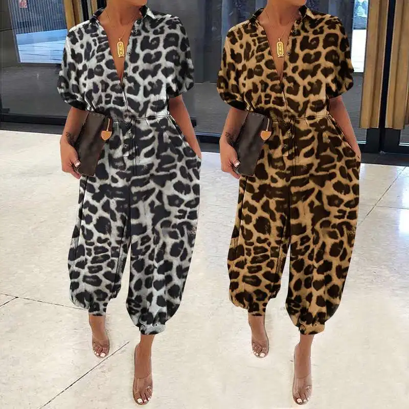 Женские комбинезоны Celmia 2021 модные штаны шаровары повседневные свободные Кнопки