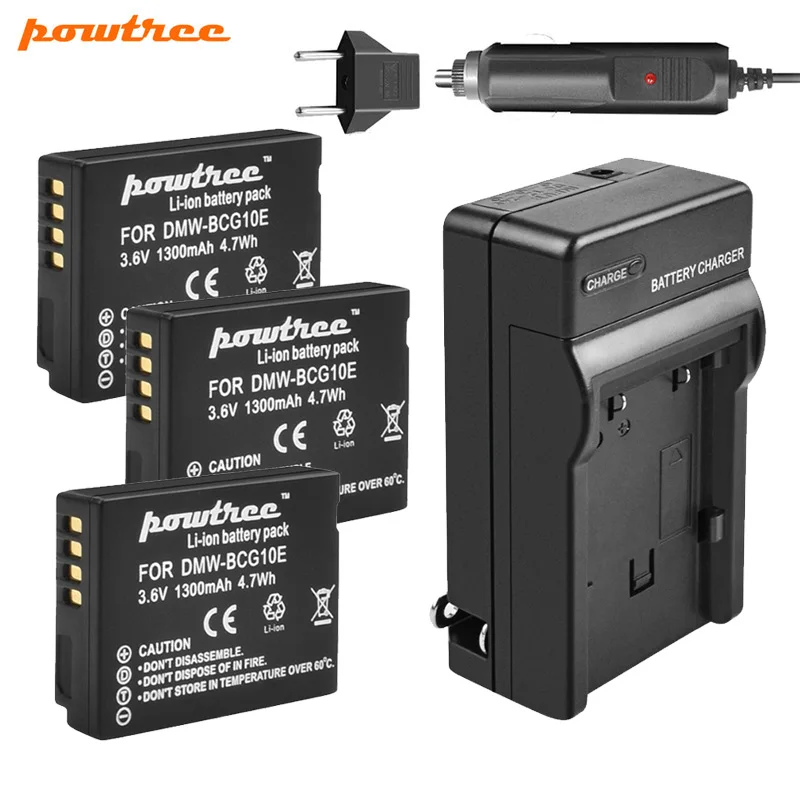 BCG10E Powtree батарея и Зарядное устройство для цифрового фотоаппарата Panasonic Lumix DMW БЦЖ