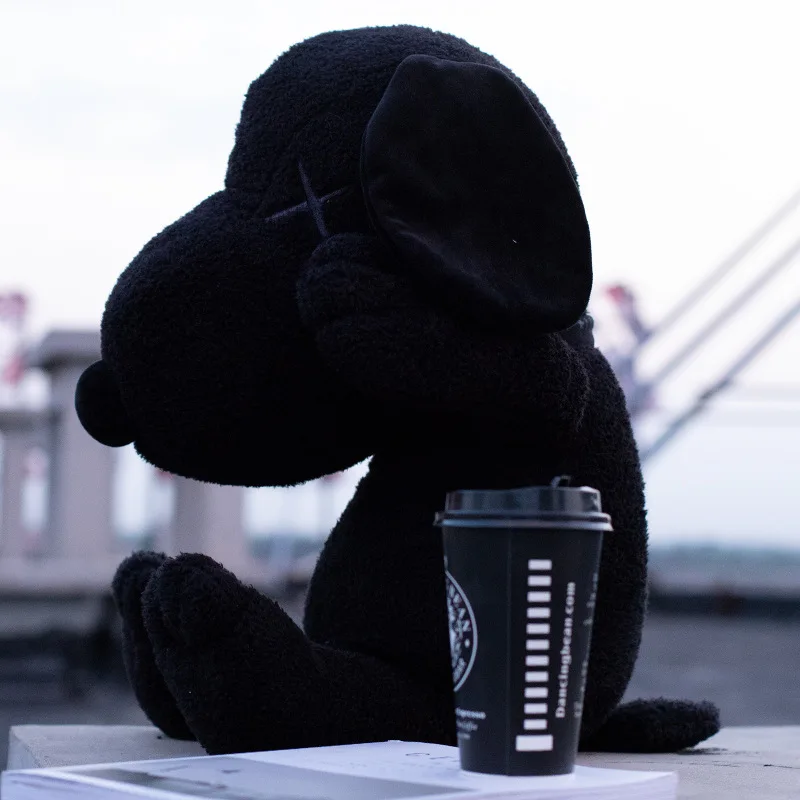 BLACK 45-75 см милые Мультяшные Снупи плюшевые игрушки куклы Kawaii большая кукла собака мягкая плюшевая игрушка животные День Святого Валентина подарок на день рождения - Цвет: BLACK