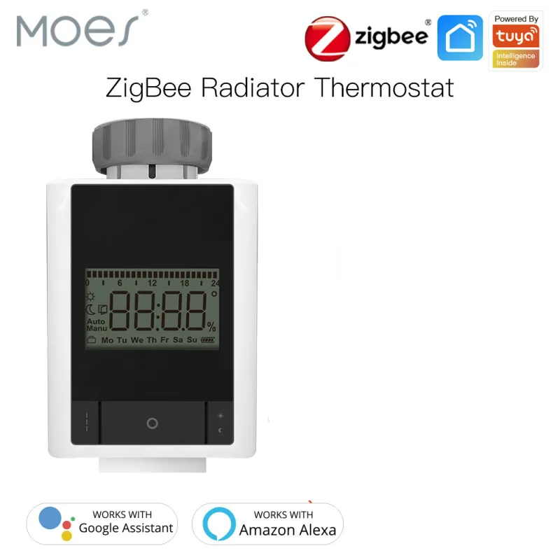 

Умный термостат Tuya ZigBee 3,0, Нагреватель TRV, термостатический клапан радиатора с голосовым управлением, работает с Alexa Google Home