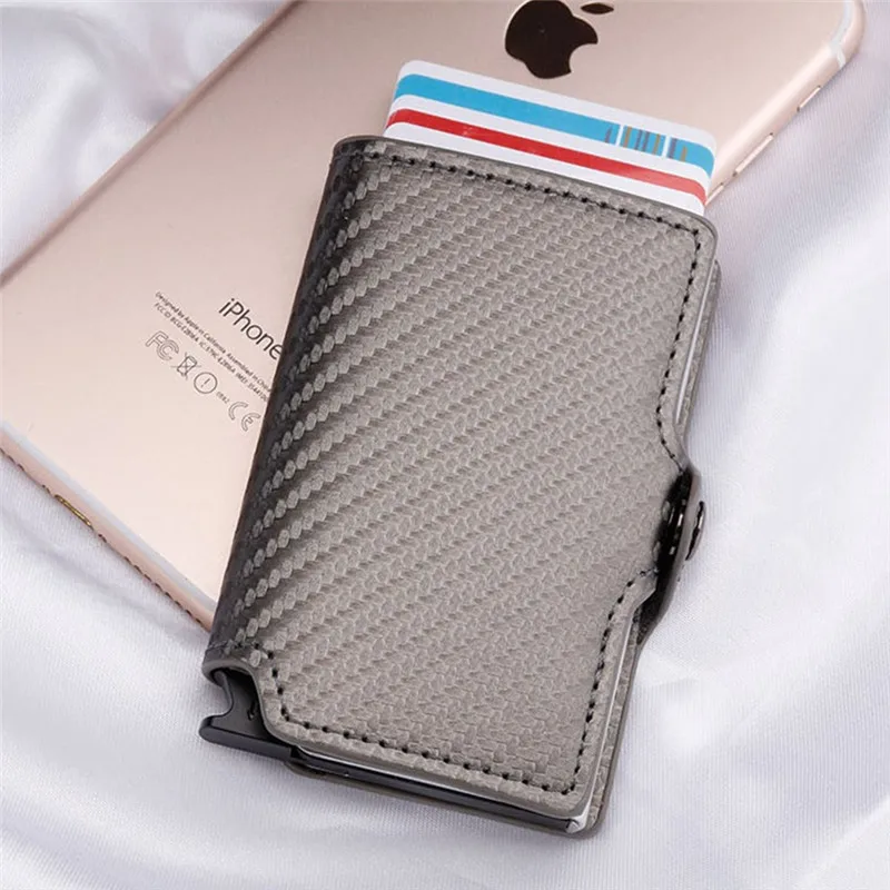 

YAMBUTO 2021 Unisex Card Holder Metal RFID Vintage Credit Card Holder Waterproof Money Pocket Aluminum Business ID Holder Black