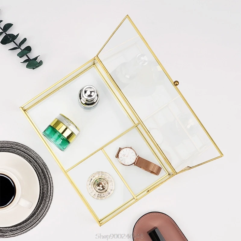 

Geometric Clear Glass Jewelry Box Jewelry Organizer Holder Tabletop Succulent Plants Container Home Jewelry Storage N24 Dropship