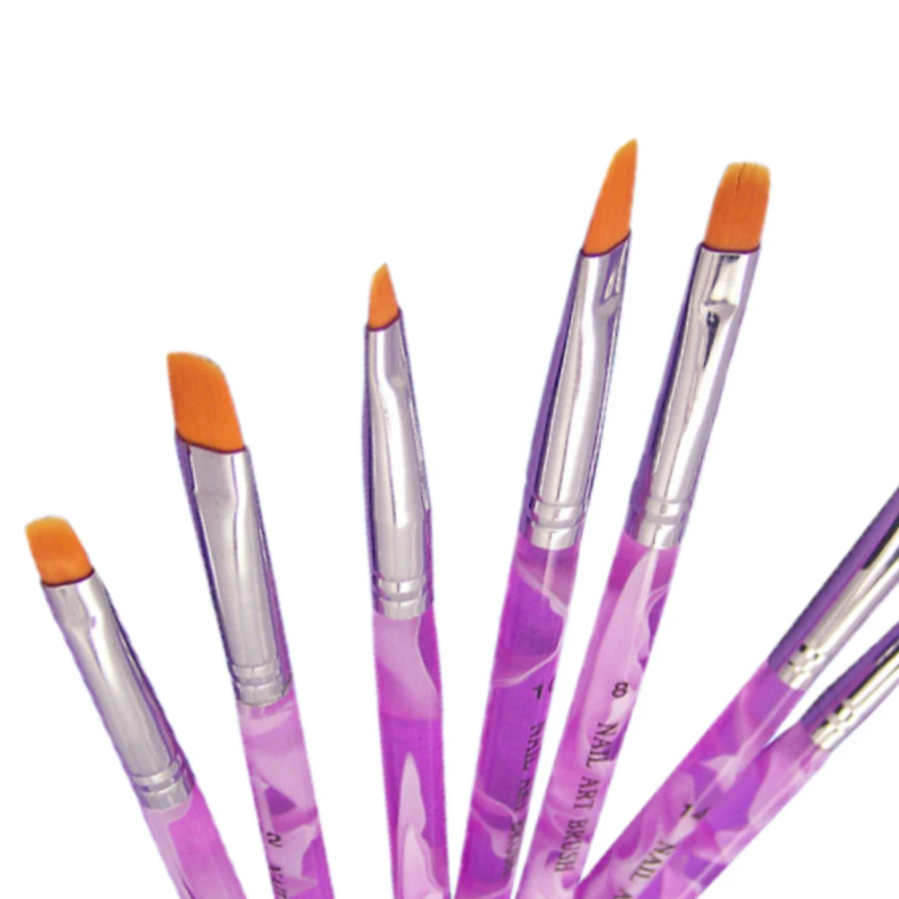 7Pcs/Set Manicure Brushes Set For Nail Art Painting Dotting Design Brush Kit Gel Varnishes Tools | Красота и здоровье