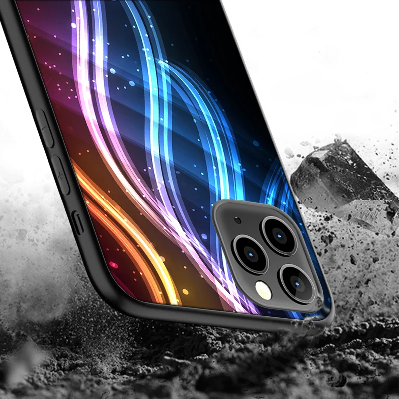 

Color Cloud Case for IPhone 12 Pro Max Case for IPhone 11 12 Pro XR XS Max Mini 7 X 8 6 6S Plus 5 5S SE 2020 Black Silicone Cute