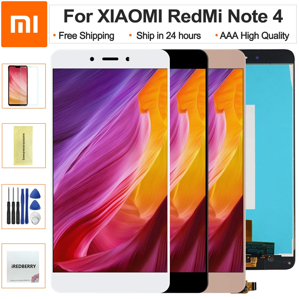 

100% Оригинальный ЖК-дисплей для Xiaomi Redmi Note 4 экран ЖК-дисплей Helio версия сменный дисплей для Redmi Note 4 сенсорный экран ЖК-дисплей