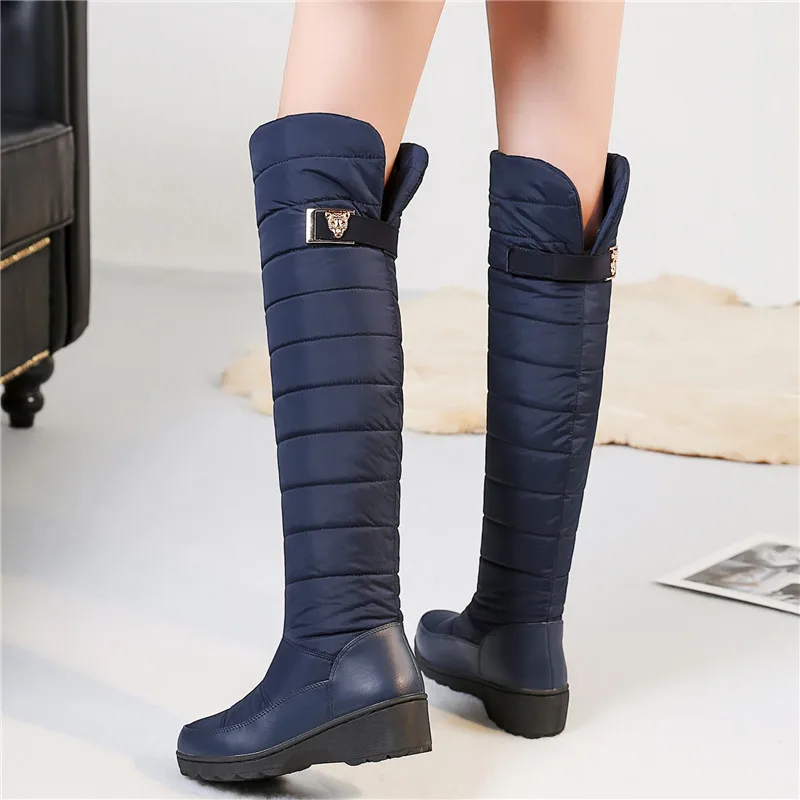 ASUMER/ г. Новые зимние ботинки, большие размеры 35-44 женские модные теплые зимние ботинки сапоги до колена на платформе с круглым носком женская обувь