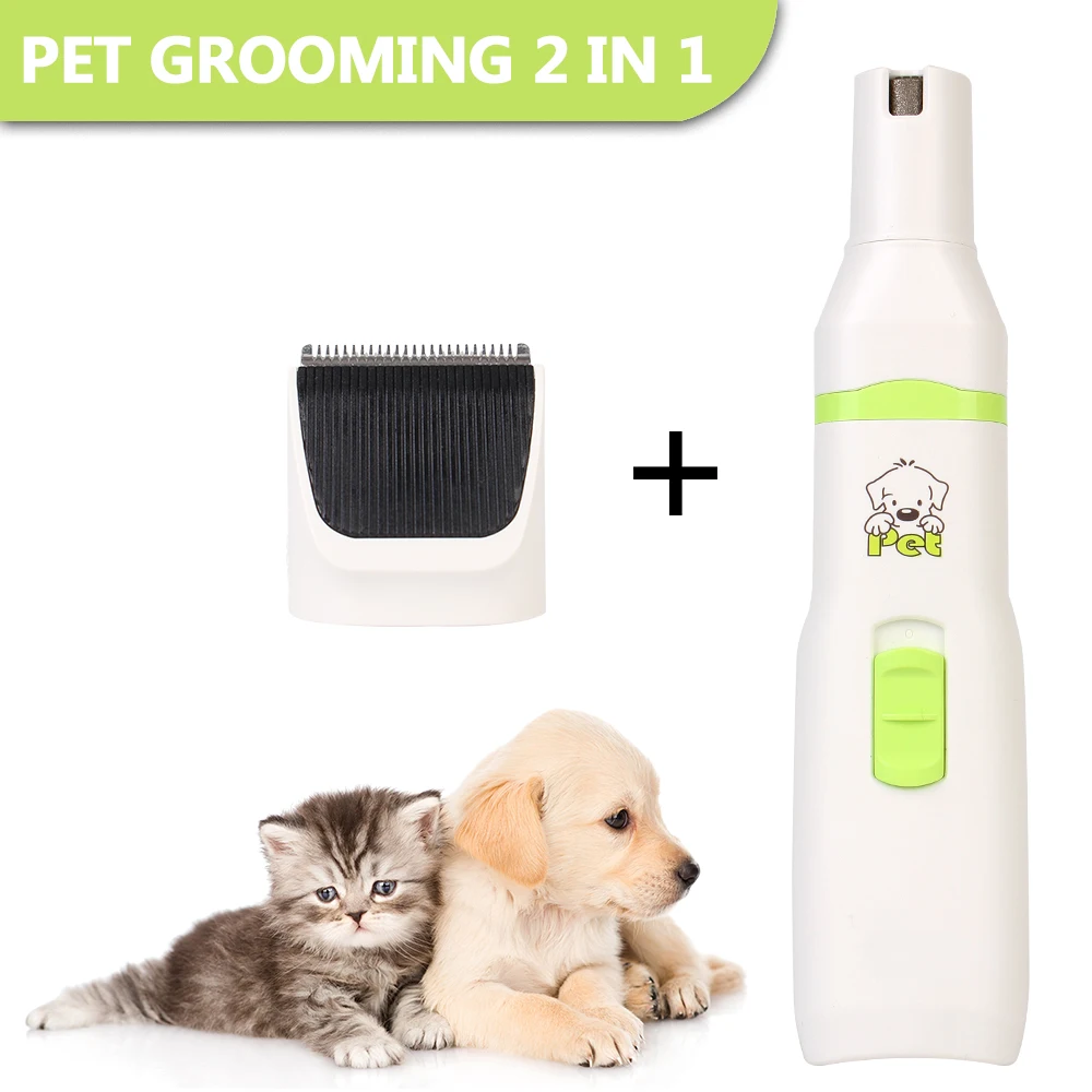 

2 in 1 Professional Pet Hair Cutting Paw Nail Grinder Clippers Dog Cat Hair Trimmer Pet Grooming Machine Nail Cutter