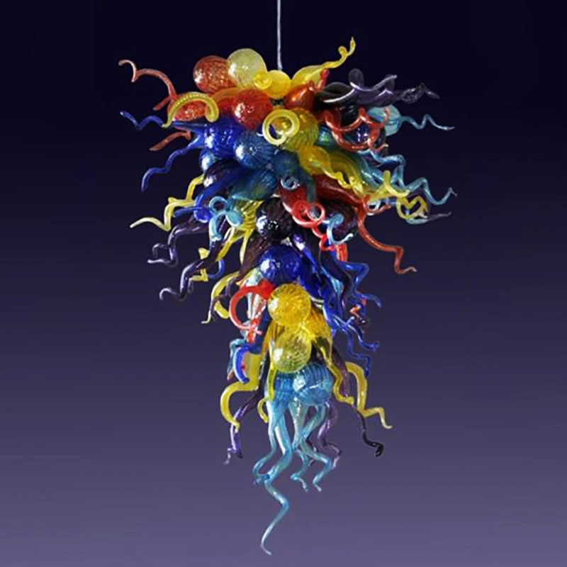 100% выдувная вручную лампа в стиле Chihuly подвесная цветная стеклянная