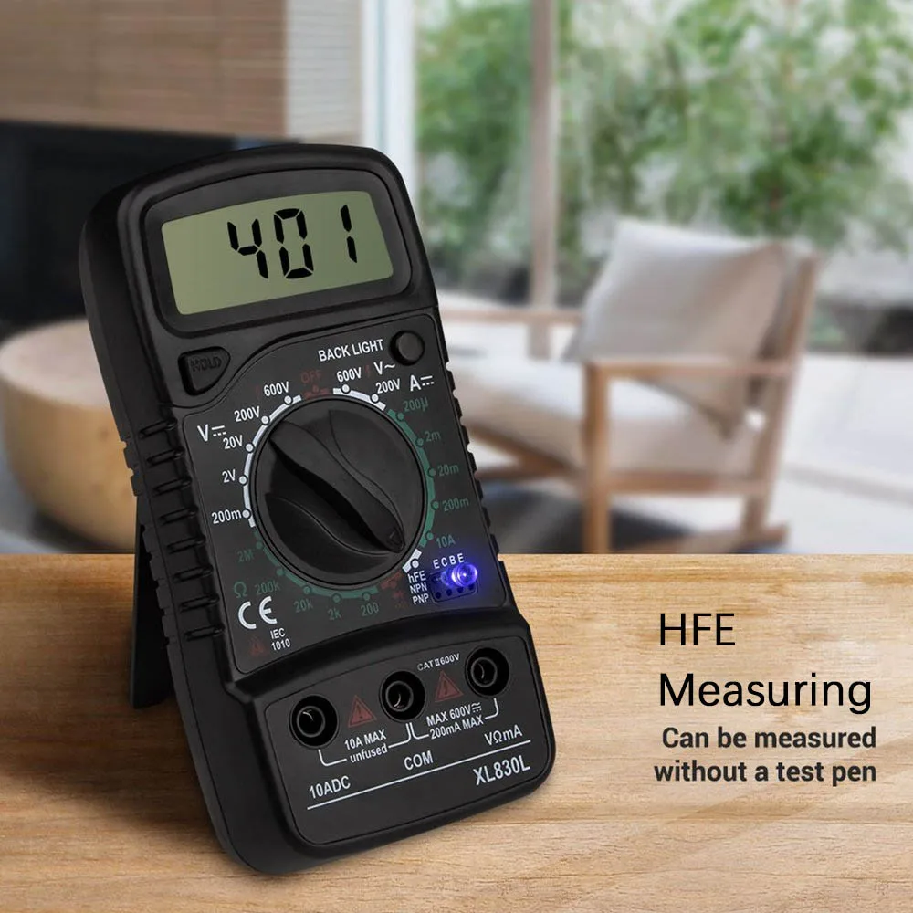 LCD Digital Multimeter with Backlight Handheld Multi Tester 1999 XL830L AC/DC Voltage Amp Current Resistance | Инструменты