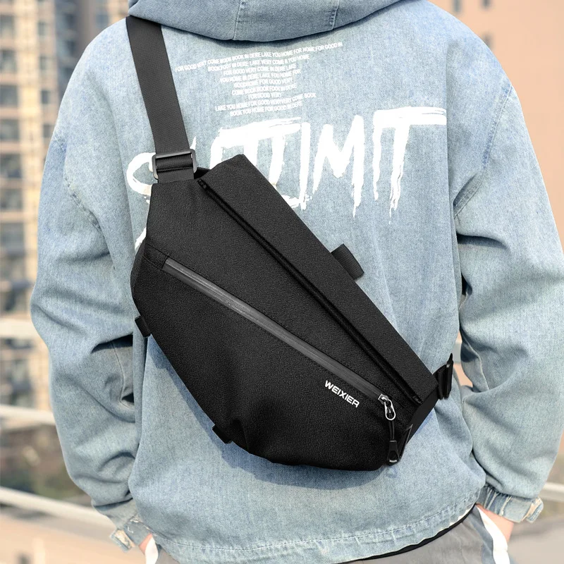 

New postman's bag men's sports chest bag leisure messenger bag multi function men's bag nylon men's student shoulder gym bag