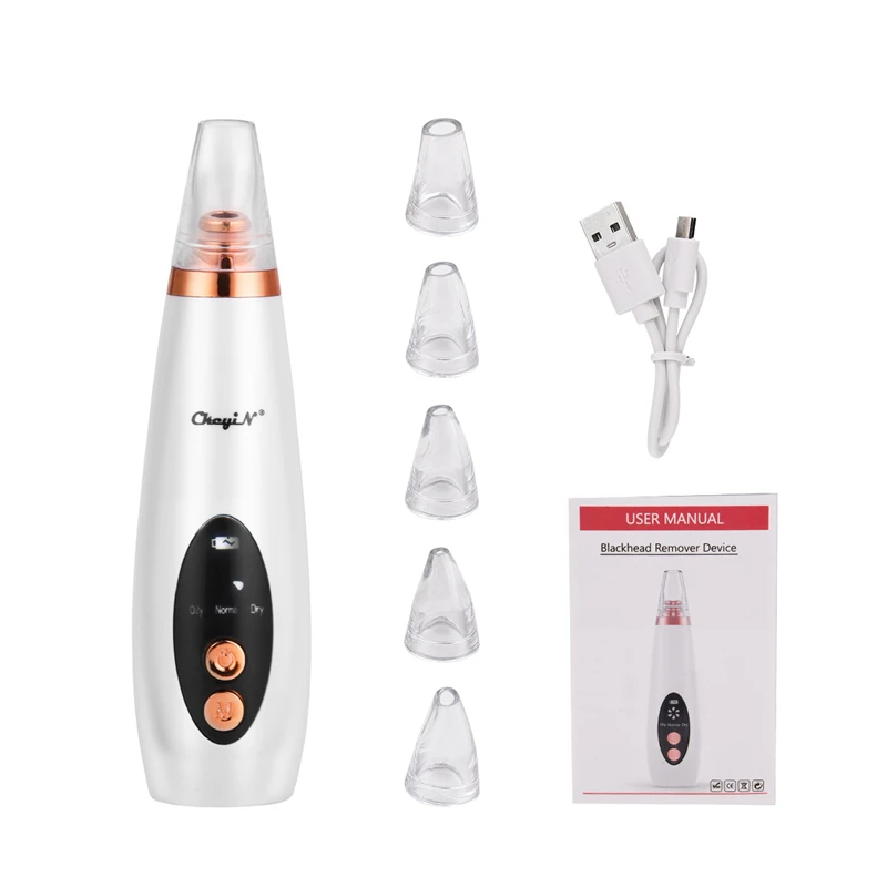 

USB Rechargeable Vacuum Facial Blackhead Remover Acne Pore Cleaner Skin Exfoliator Peeling Facial Cleansing Firming Machine