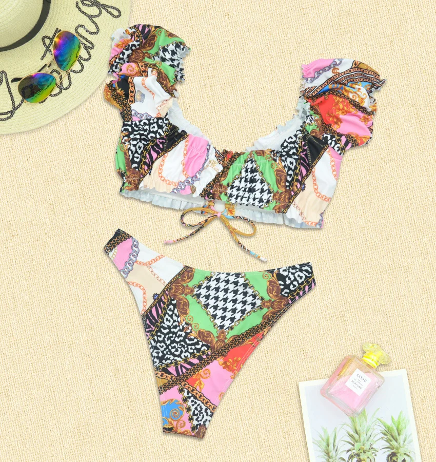 

2021 New Fancy Bikini Women's Swimsuit Sexy Low Waist Triangle Pants European and American Swimsuit Women