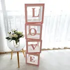 Необычная упаковочная коробка для воздушных шаров для специальной вечерние, прозрачные коробки с буквами, прозрачные коробки-кубики, для детей, для любителей, для дня рождения