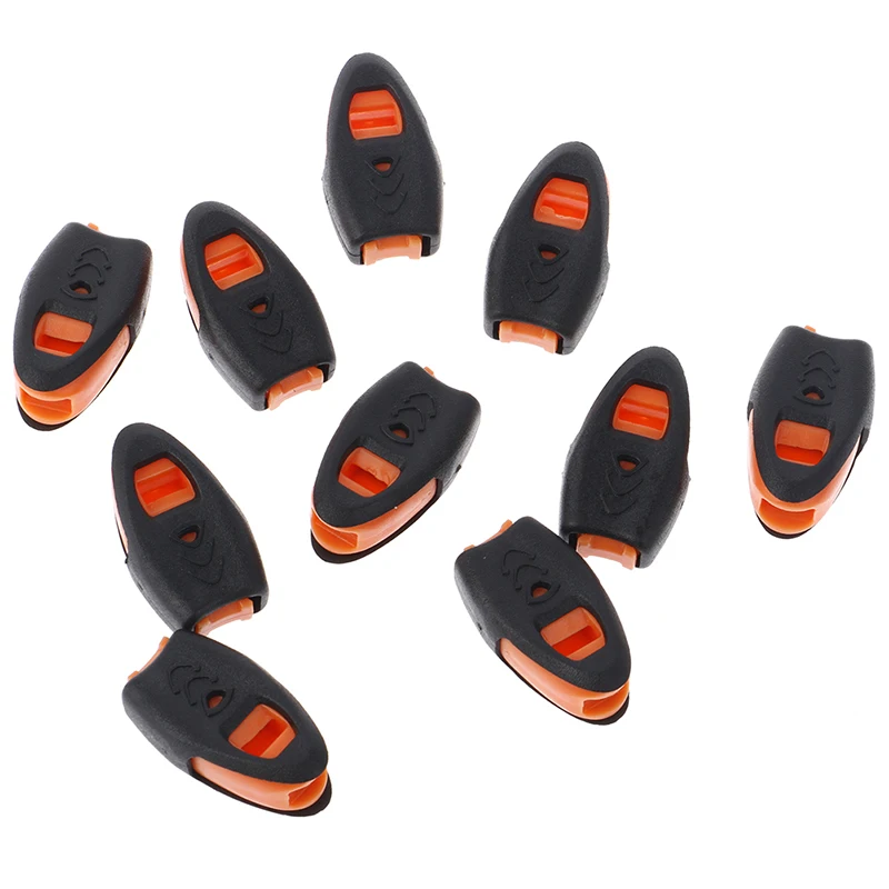 

10PC/lot Plastic Whistle Zipper Pull Cord Ends Lock Paracord Outdoor Lanyard Survival Storage Cleaning Hook