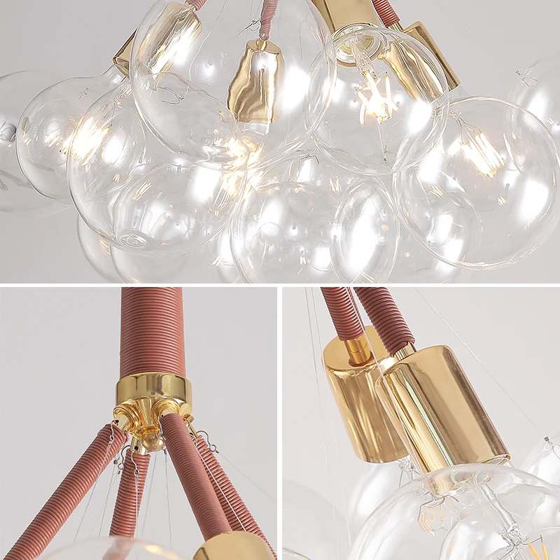 

Modern Pendant lamps Creative LED Bubble lucency Glass ball Chandelier Lighting Living Room Bedroom Home Lighting Fixtures