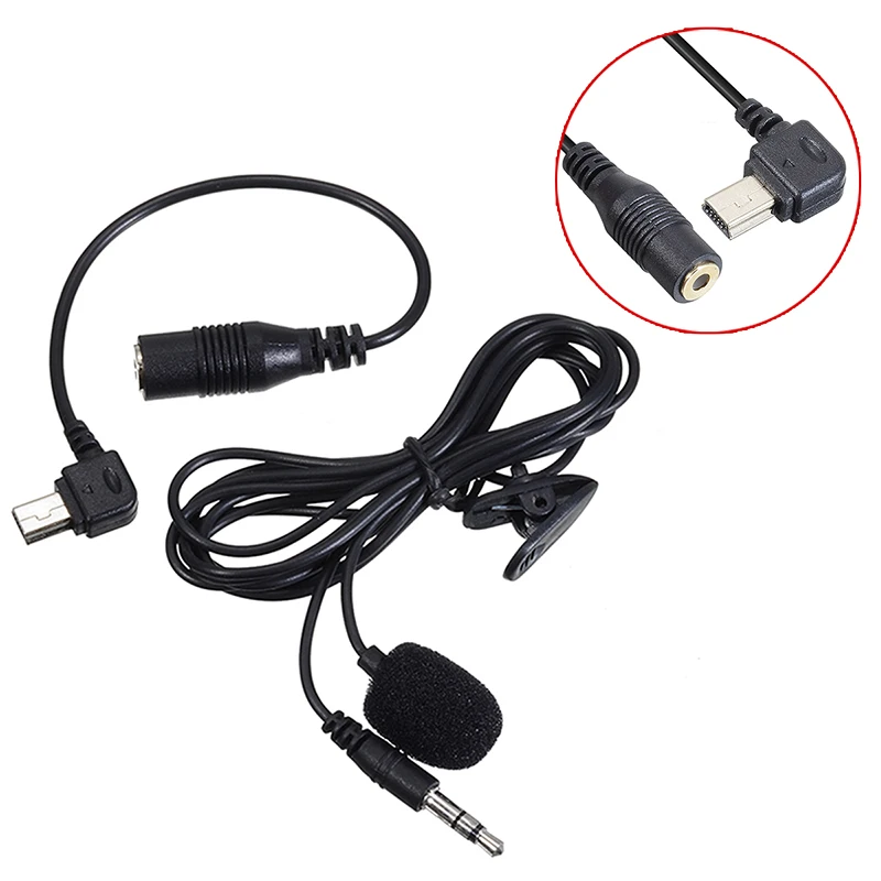 

1pc Black 3.5mm Mini Clip-on Microphone Portable Lightweight Mic With Adapter Cable For PC Laptop Computer