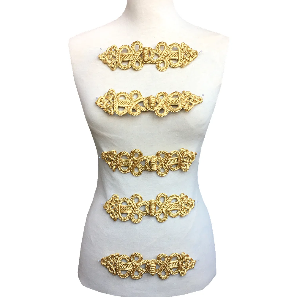 5 шт. крепежный шнур в стиле барокко с золотыми лягушками застежка для вышивки