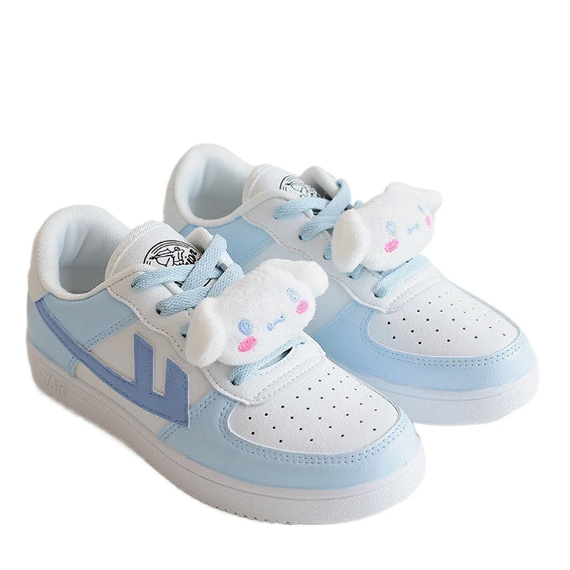 

New Graffiti Hand-Painted Low-cut Women Casual Sneakers Blue Bunny Cartoon Animation Shoes Breathable Running Sports Flats