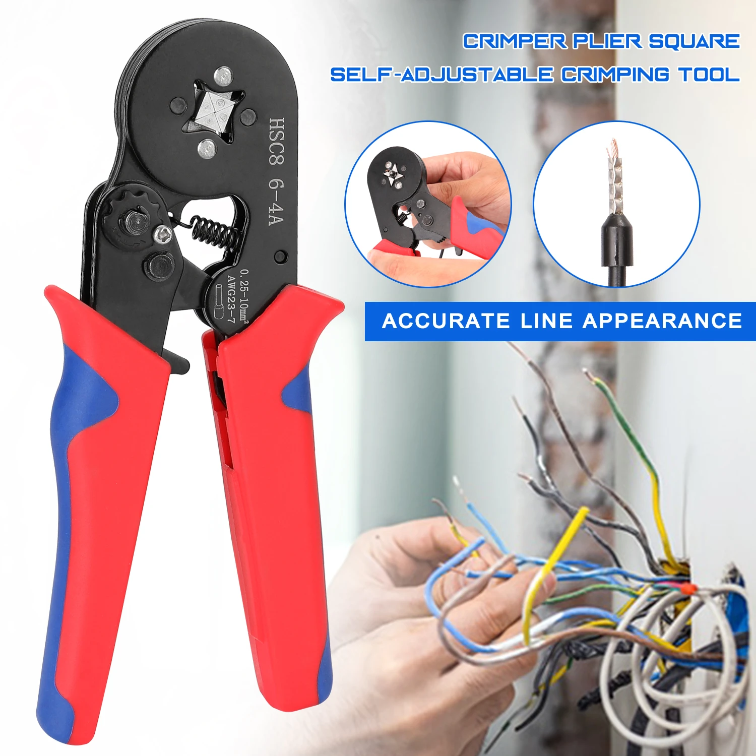 Щипцы плоскогубцы квадратные саморегулируемые обжимные инструменты для кабеля