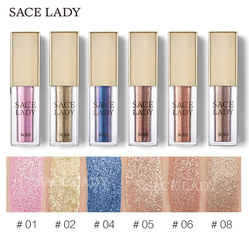 SACE LADY 6 цветов/лот жидкие блестящие тени для век водонепроницаемые долговечные