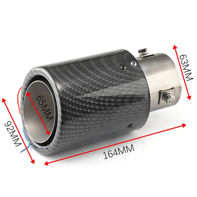 

Universal Carbon Fiber Car Exhaust Tip Tail Muffler Pipe with LED Light Vehicle Rear Tail Throat Pipe Automobiles Modification